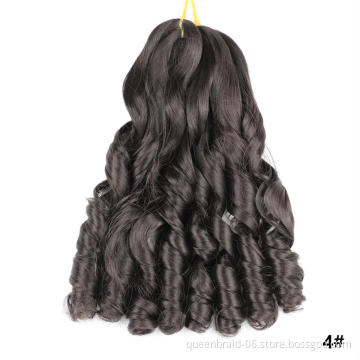 20 Inch Synthetic Loose Wave Crochet Braids Hair Pre Stretched Ombre Braiding Hair Extensions For Black Women